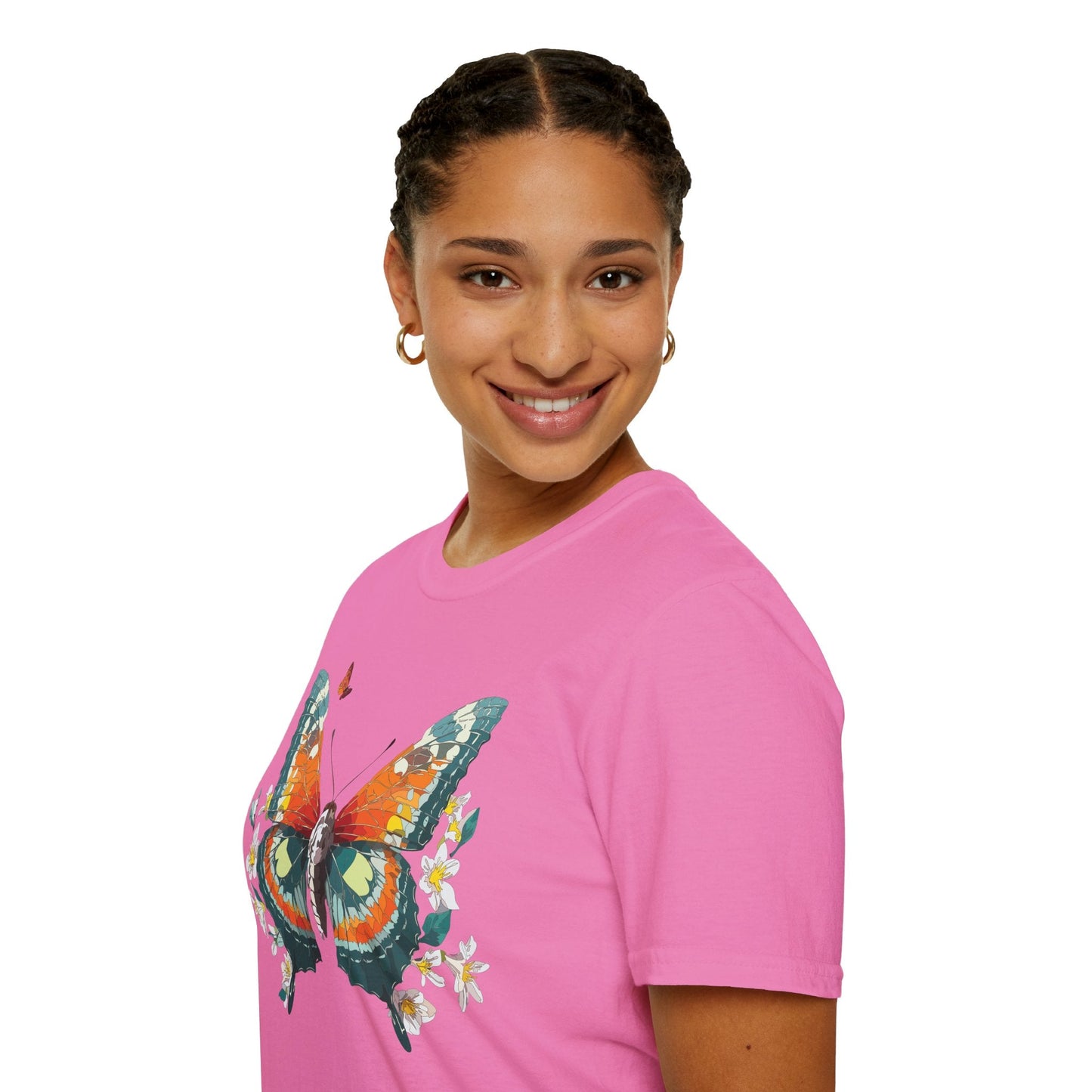 Butterfly T Shirt Unisex Softstyle Gildan 64000 100 Percent Ring Spun Cotton Monarch Tee