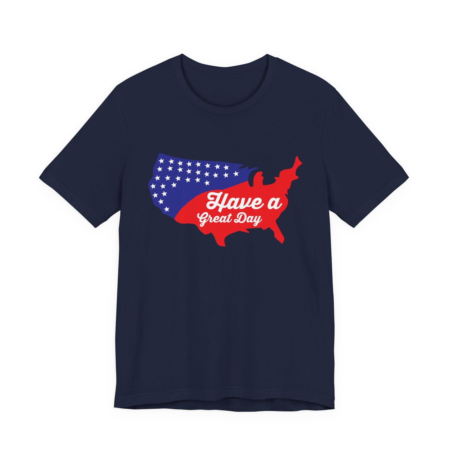 USA Map Patriotic Graphic Unisex Cotton T-Shirt 021