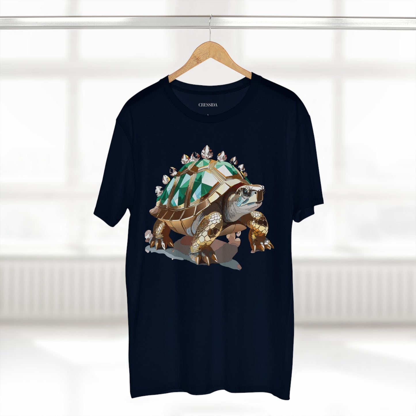 Turtle Graphic Unisex 100 Cotton Tee With Unique Animal Golden Medallion Art Design 33