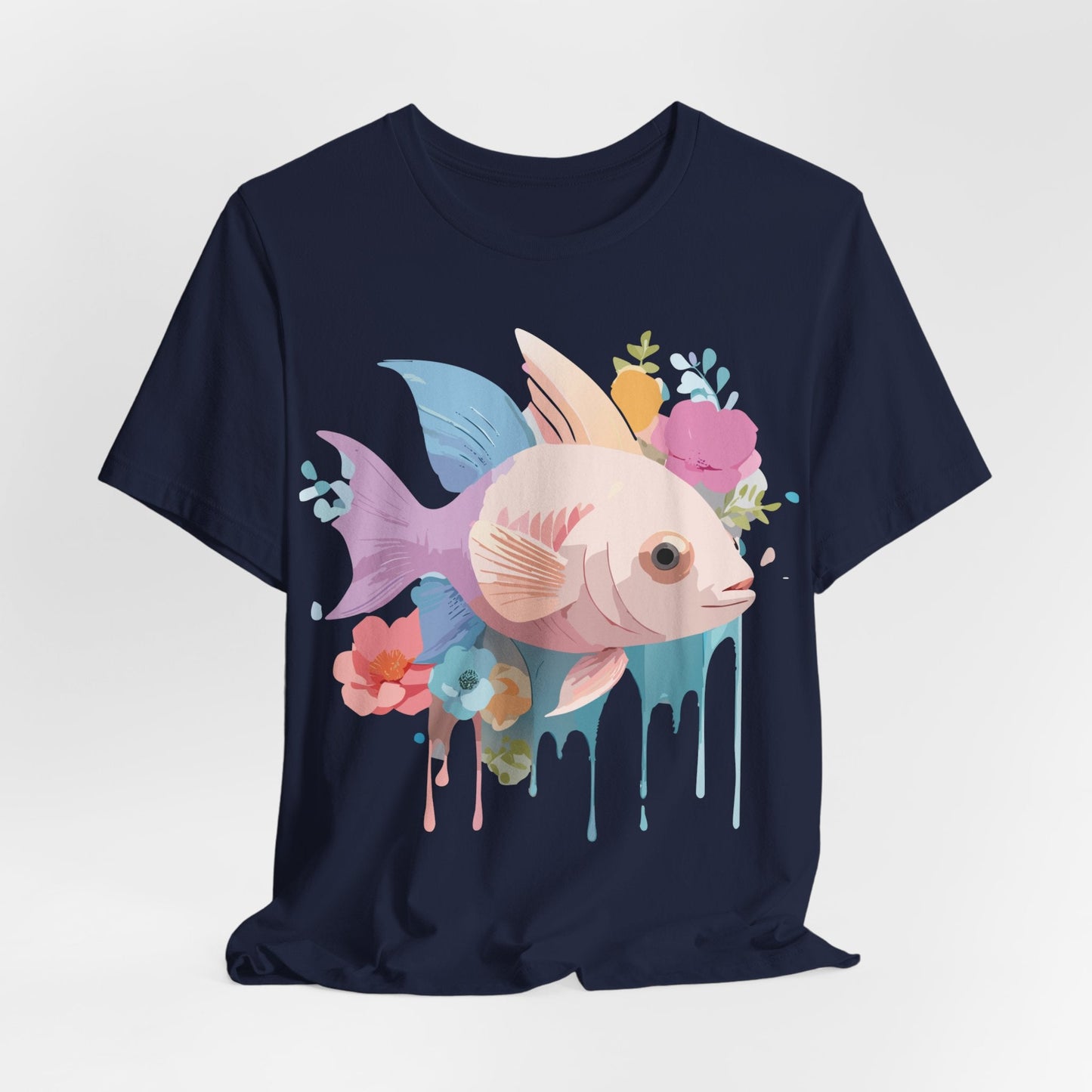Adelpha Fish Graphic Tee Unisex Jersey Short Sleeve Vintage Art Design Tee Shirt Premium Quality