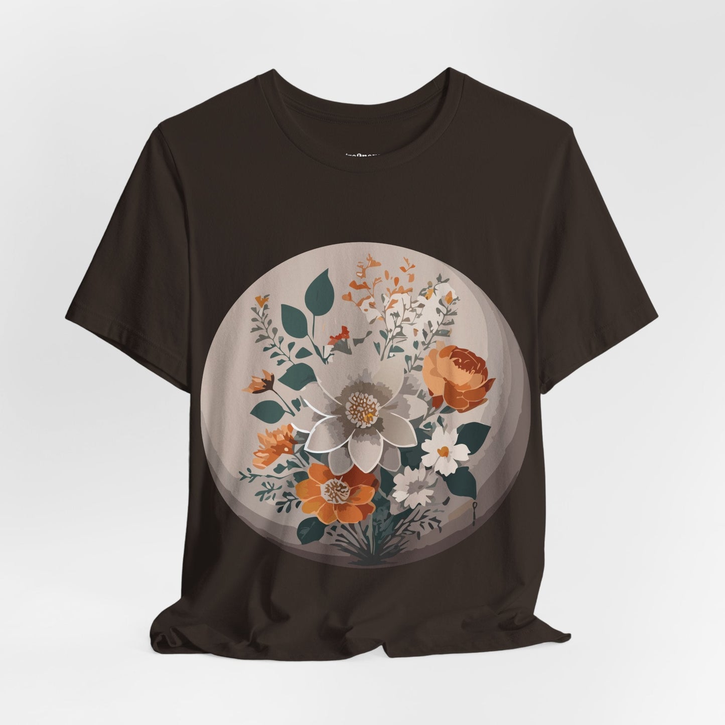Retro2Nova Floral Shirt Unisex Short Sleeve Tee Lightweight Breathable Cotton Blend Jersey