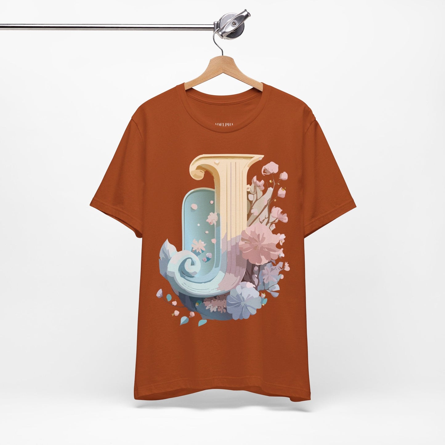 Adelpha Letter J Shirt Unisex Graphic Tee Vintage Inspired Art Design Short Sleeve