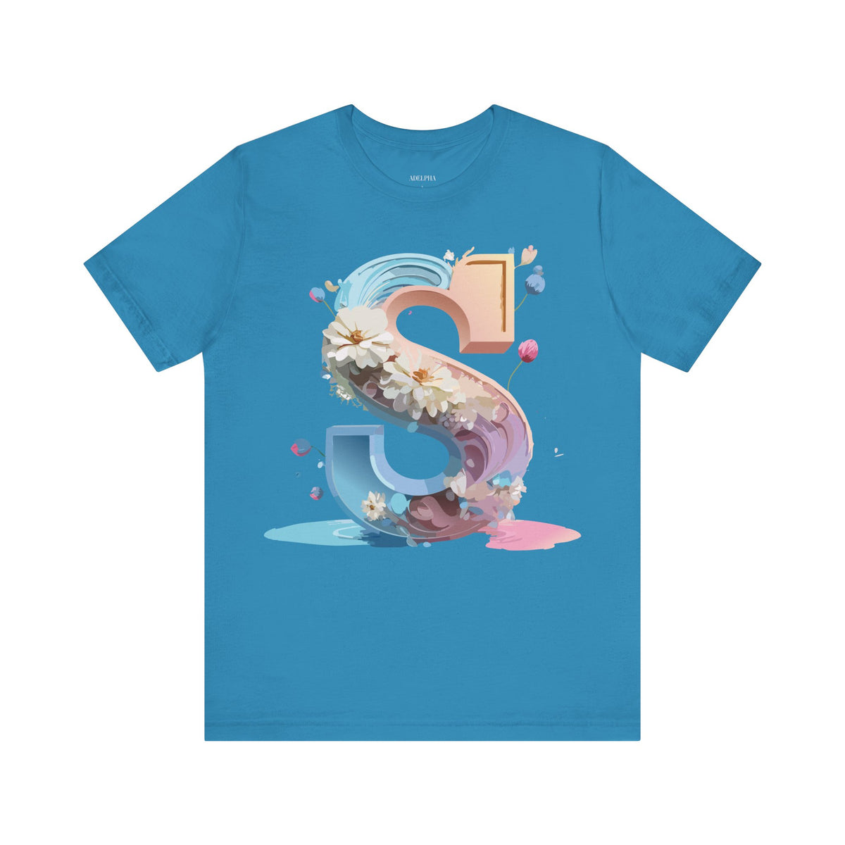 Letter S Graphic Unisex Cotton Bella+Canvas Tee with Art Letter Design