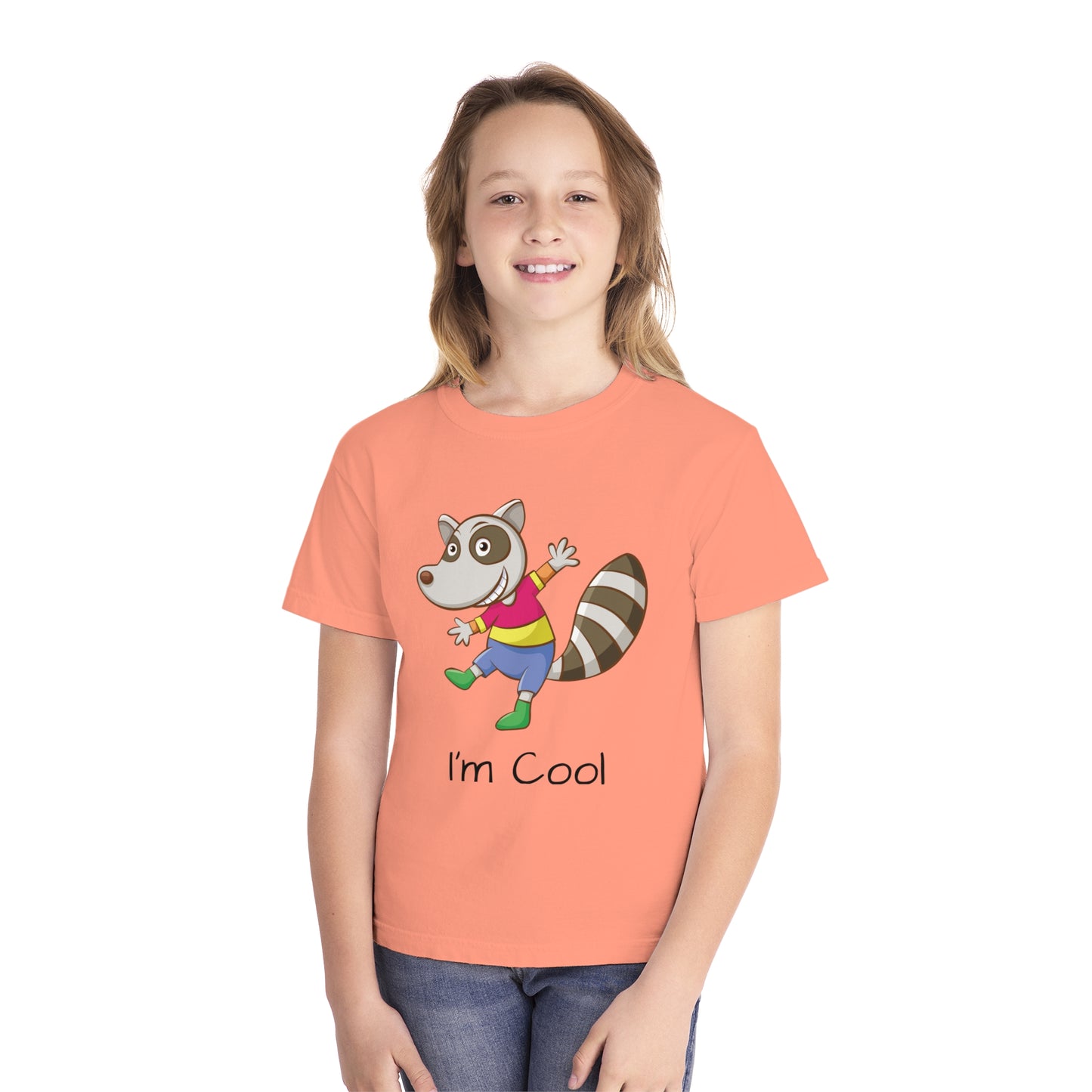 Youth Tee Shirt with Cool Raccoon