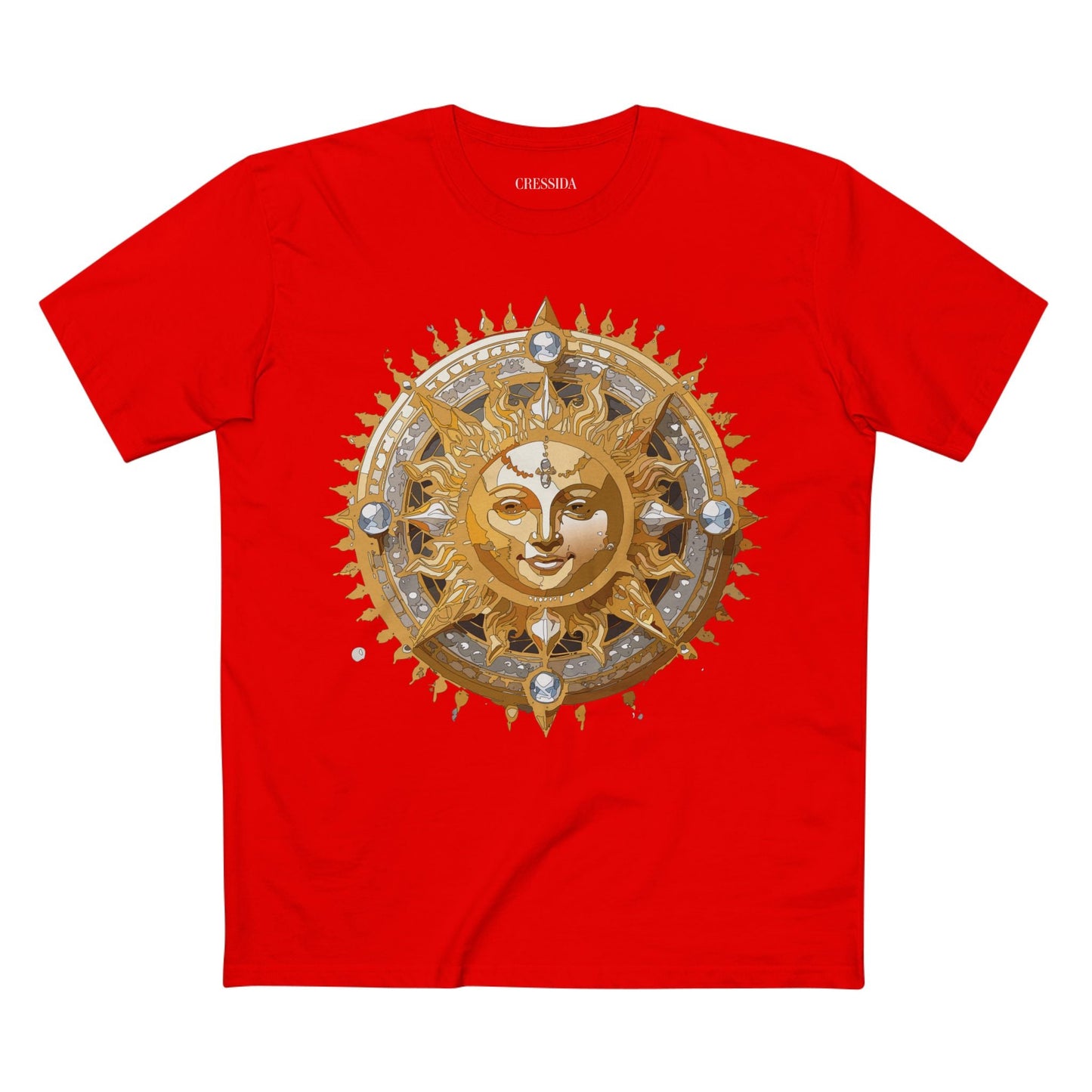 Gold Sun Graphic Unisex 100 Cotton T-Shirt with Golden Art Design 10