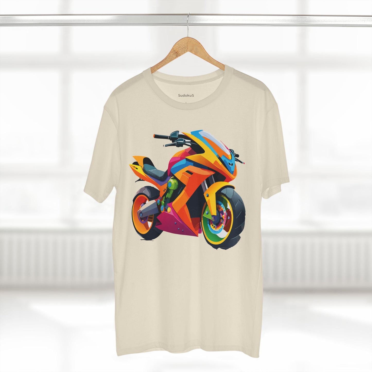 Moto Bike Graphic Unisex 100 Cotton Staple Tee 8