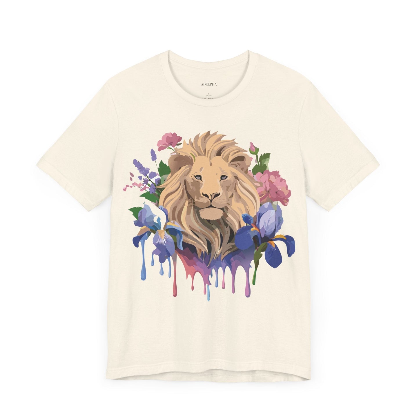 Adelpha Lion Shirt Unisex Graphic Tee Short Sleeve Vintage Style Lion Design Artwork