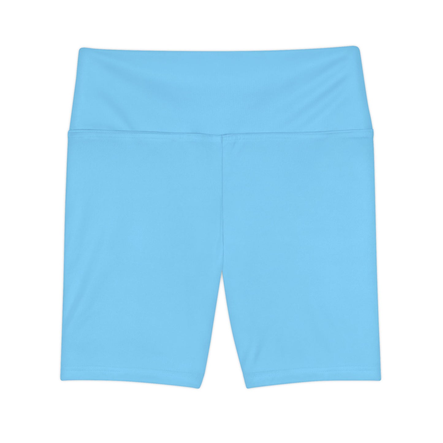 Frozen Lake Turquoise Women's Workout Shorts — Solid High-Waist Biker Shorts for Exercise & Everyday Wear