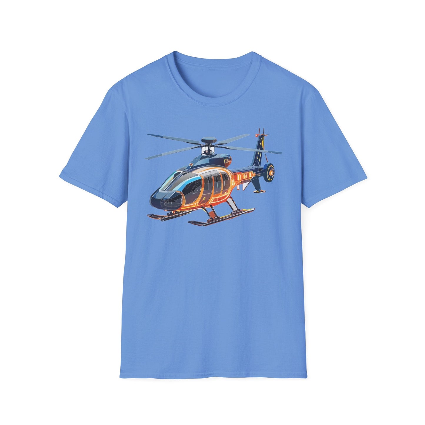 Unisex Helicopter Graphic T Shirt Softstyle 64000 Short Sleeve Chopper Tee For Everyday Comfort