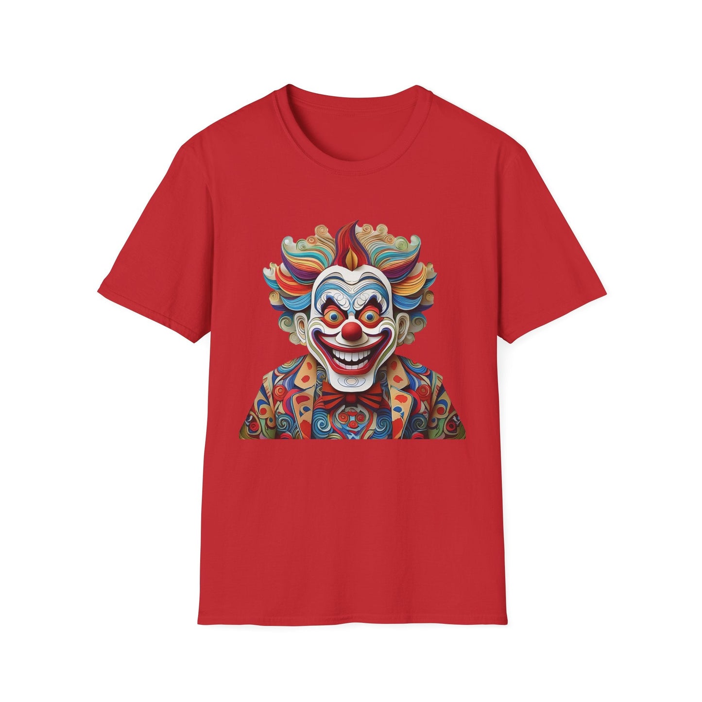 Graphic Clown Themed Unisex Softstyle Tee Funny Man Circus Scary Man Gildan 64000