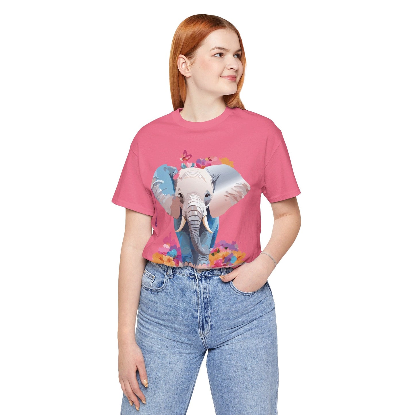 Elephant Graphic Unisex 100 Cotton Jersey Vintage Art Design Tee 5