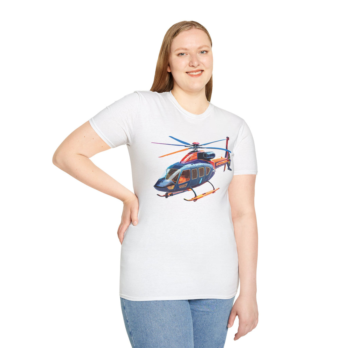 Chopper Helicopter Graphic Tee Gildan Unisex 100 Cotton Tee Shirt c07