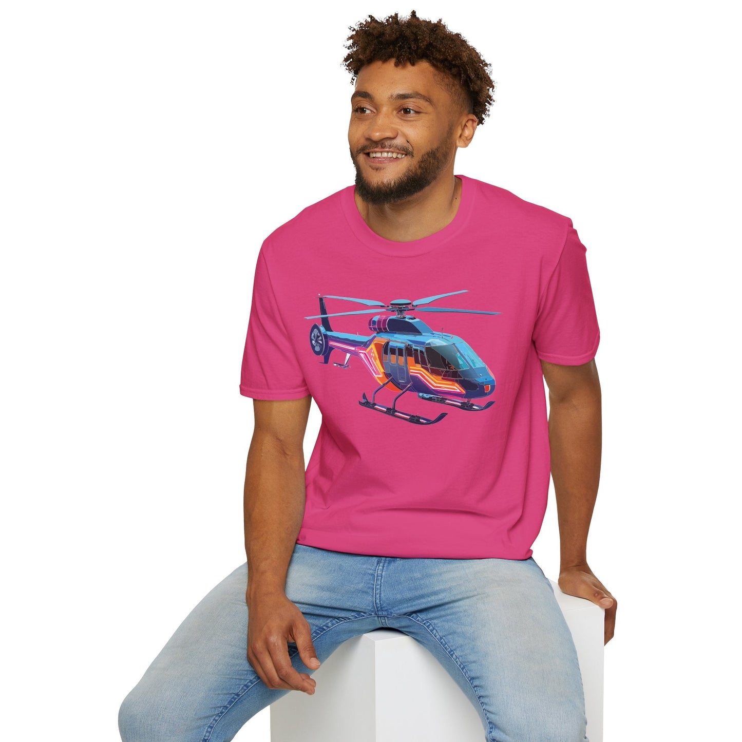 Chopper Helicopter Graphic Unisex Cotton Softstyle Short Sleeve Tee 10