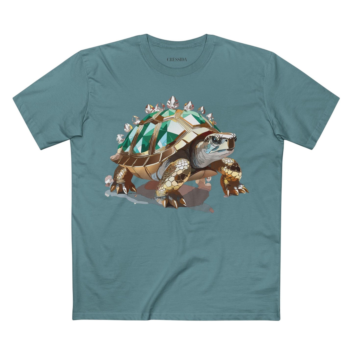Turtle Graphic Unisex 100 Cotton Tee With Unique Animal Golden Medallion Art Design 33