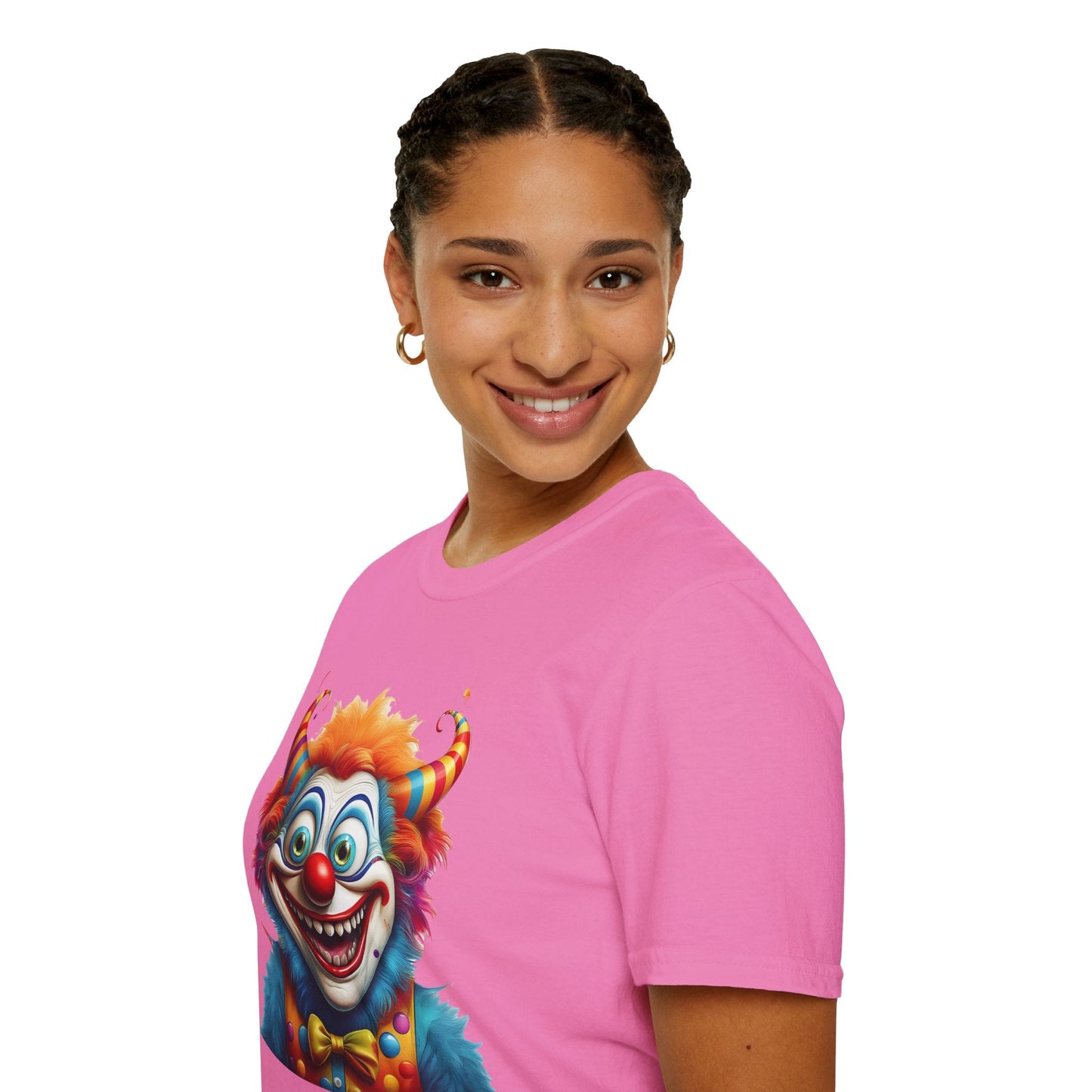 Unisex Clown Shirt Circus Tee Funny Man Shirt Scary Man Shirt Gildan Softstyle 64000