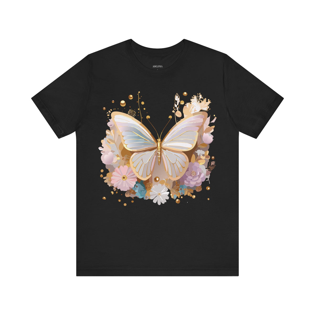 Butterfly Graphic Unisex Cotton Bella+Canvas Tee with Art Design n67