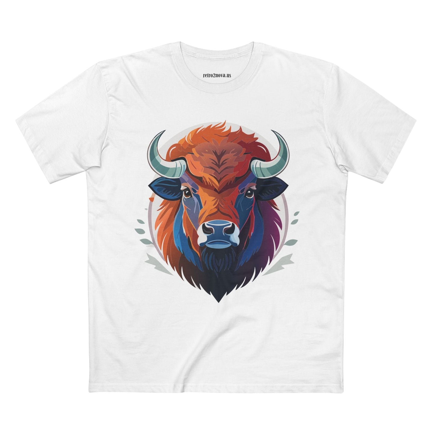 Bison Animal Shirt Unisex Premium Cotton Tee With Original Art Design From Retro2Nova Art Collection Edition