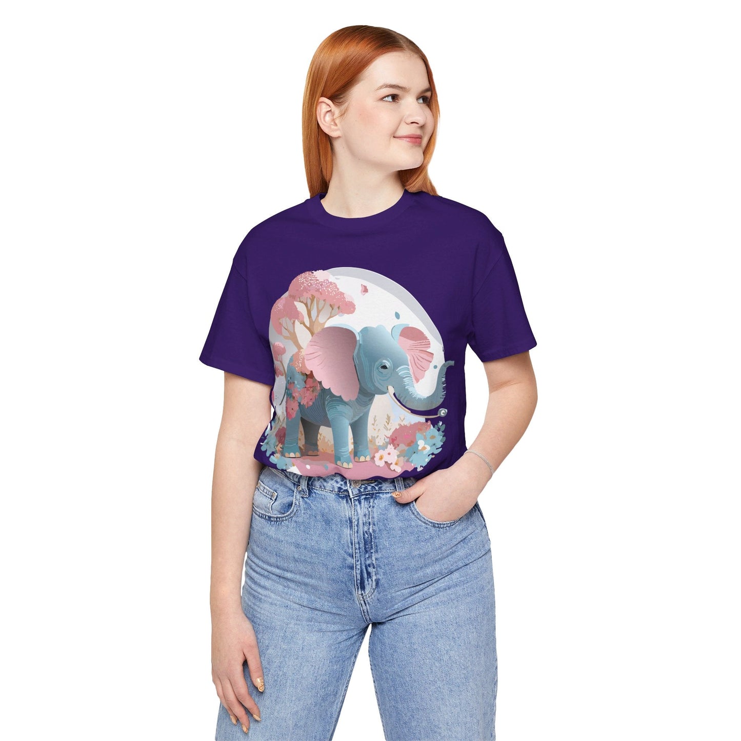 Adelpha Graphic Tee Unisex Vintage Inspired Artwork Elephant Short Sleeve Shirt Premium