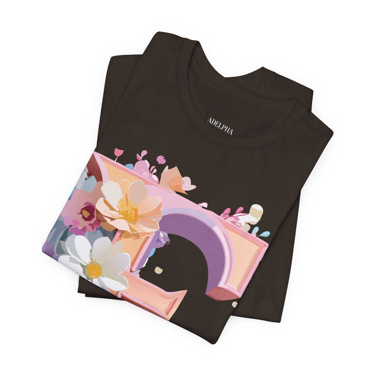 Letter E Graphic Unisex Cotton Bella+Canvas Tee with Art Letter Design