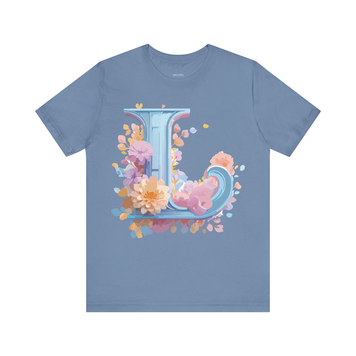 Letter L Graphic Unisex Cotton Bella+Canvas Tee with Art Letter Design