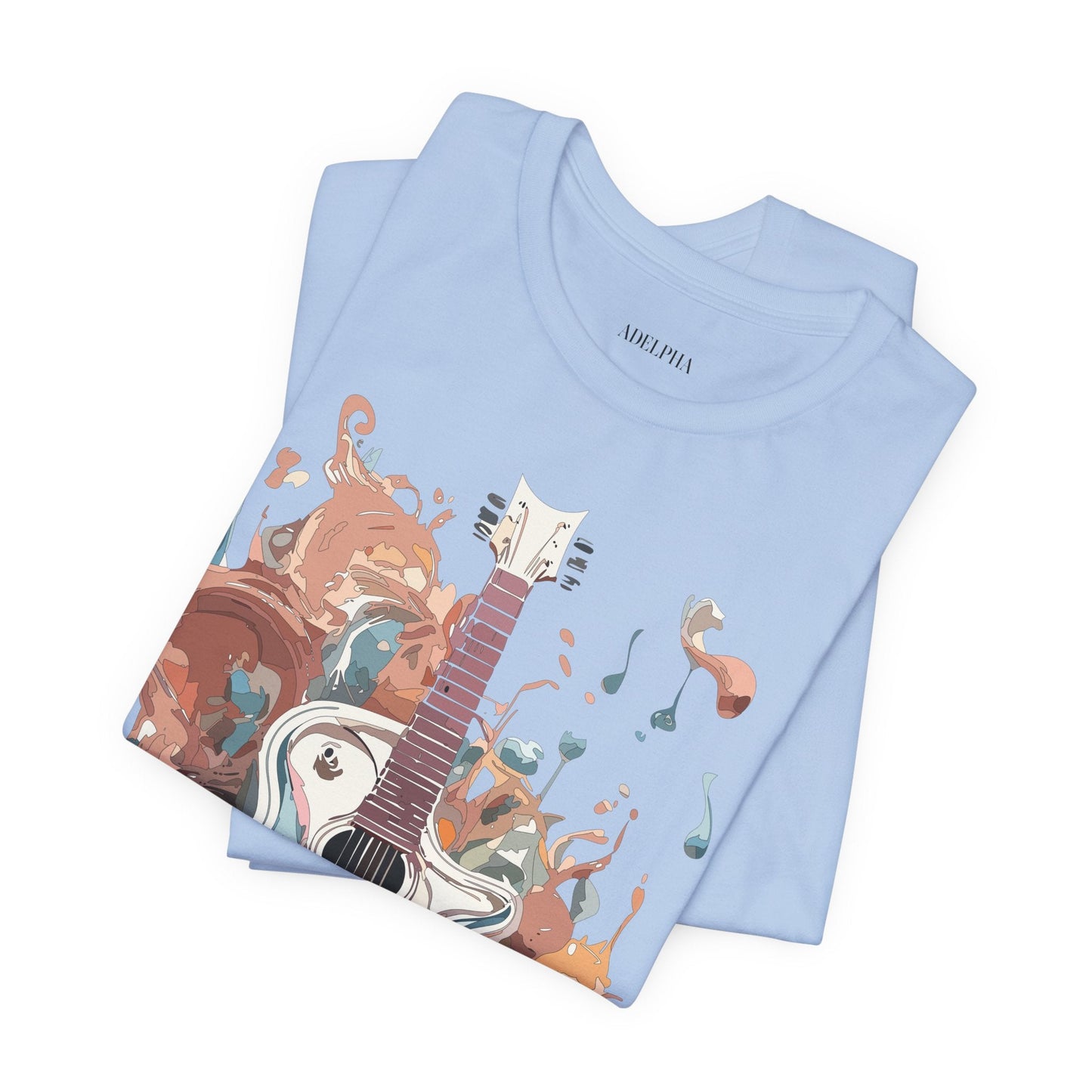 Music Graphic Unisex 100 Cotton Vintage Art with Musical Elements Tee 56