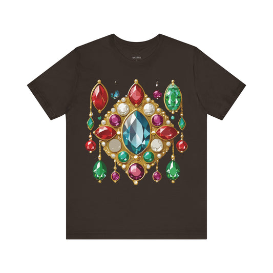 Jewelry Graphic Unisex Cotton Bella+Canvas Tee with Art Design n138