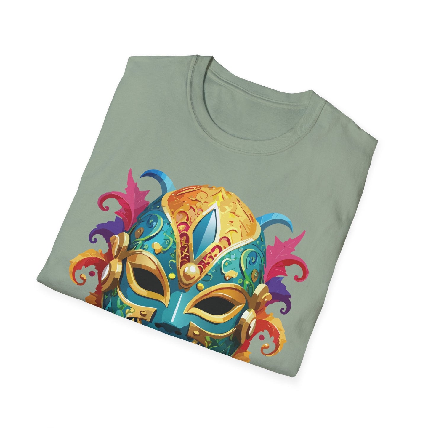 Mask Tee Shirt Unisex Softstyle Gildan 64000 100 Percent Ring Spun Cotton Comfortable Masquerade Tee
