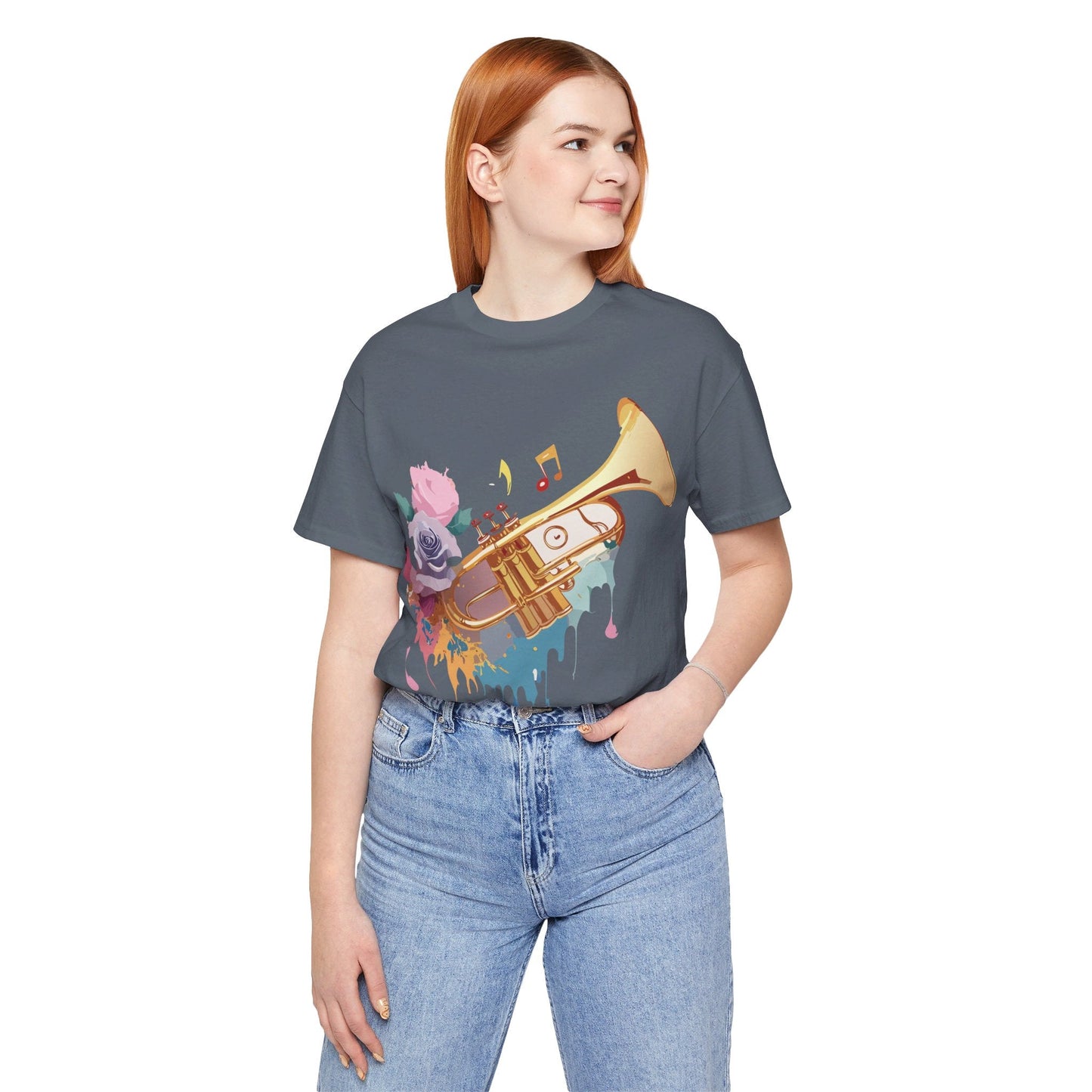 Music Graphic Unisex 100 Cotton Vintage Art with Musical Elements Tee 130