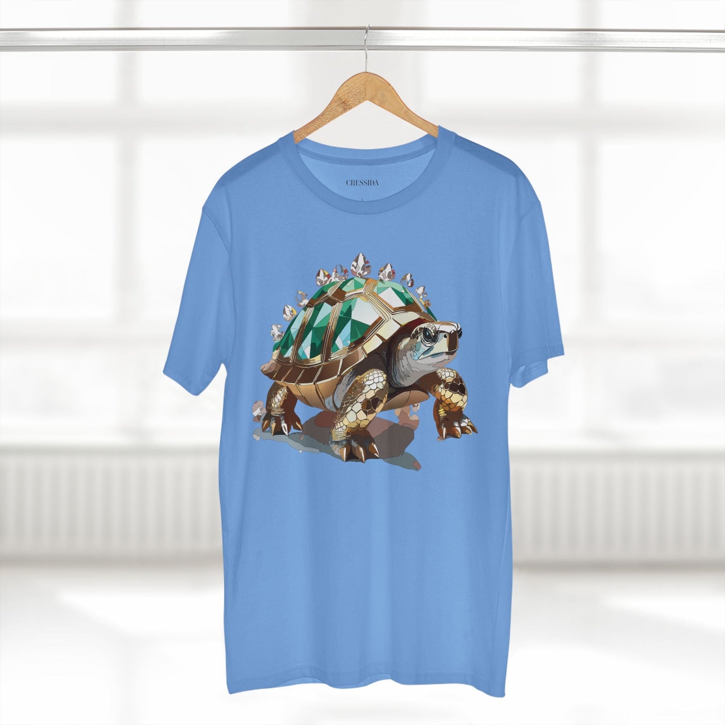 Turtle Graphic Unisex 100 Cotton Tee With Unique Animal Golden Medallion Art Design 33