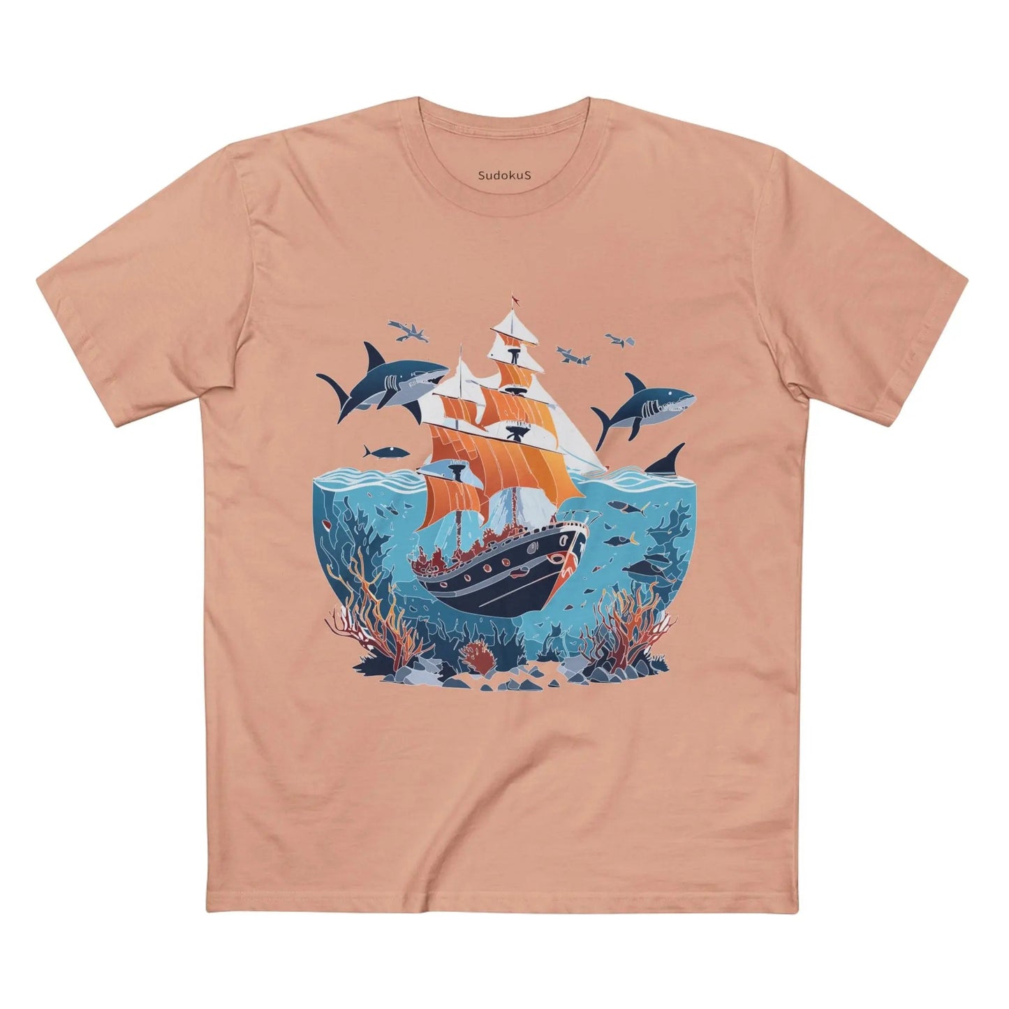 Ocean Coast Graphic Unisex 100 Cotton Staple Tee 22