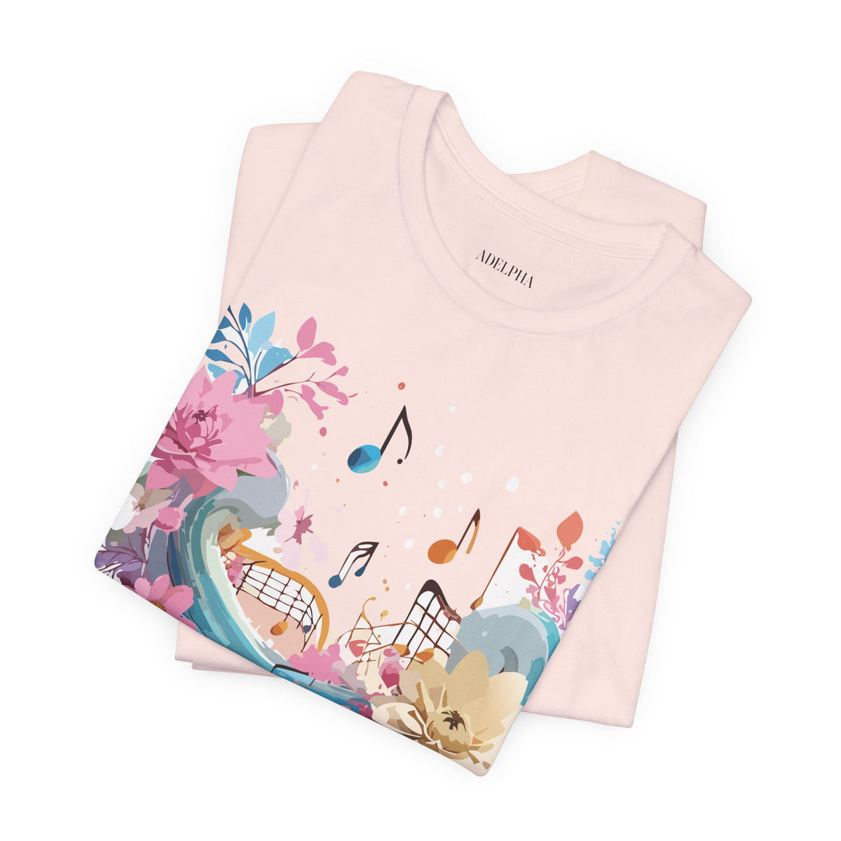 Music Graphic Unisex Cotton Bella+Canvas Tee with Art Design m172