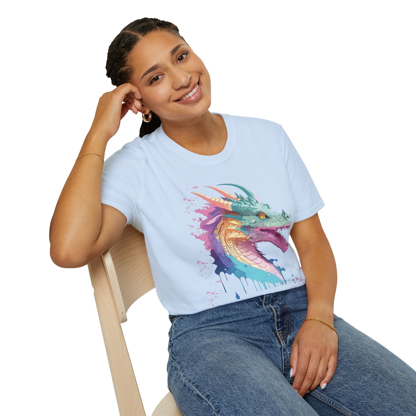 Dragon Graphic T Shirt Unisex Animal Shirt Cotton Softstyle Tee For Everyday Comfort