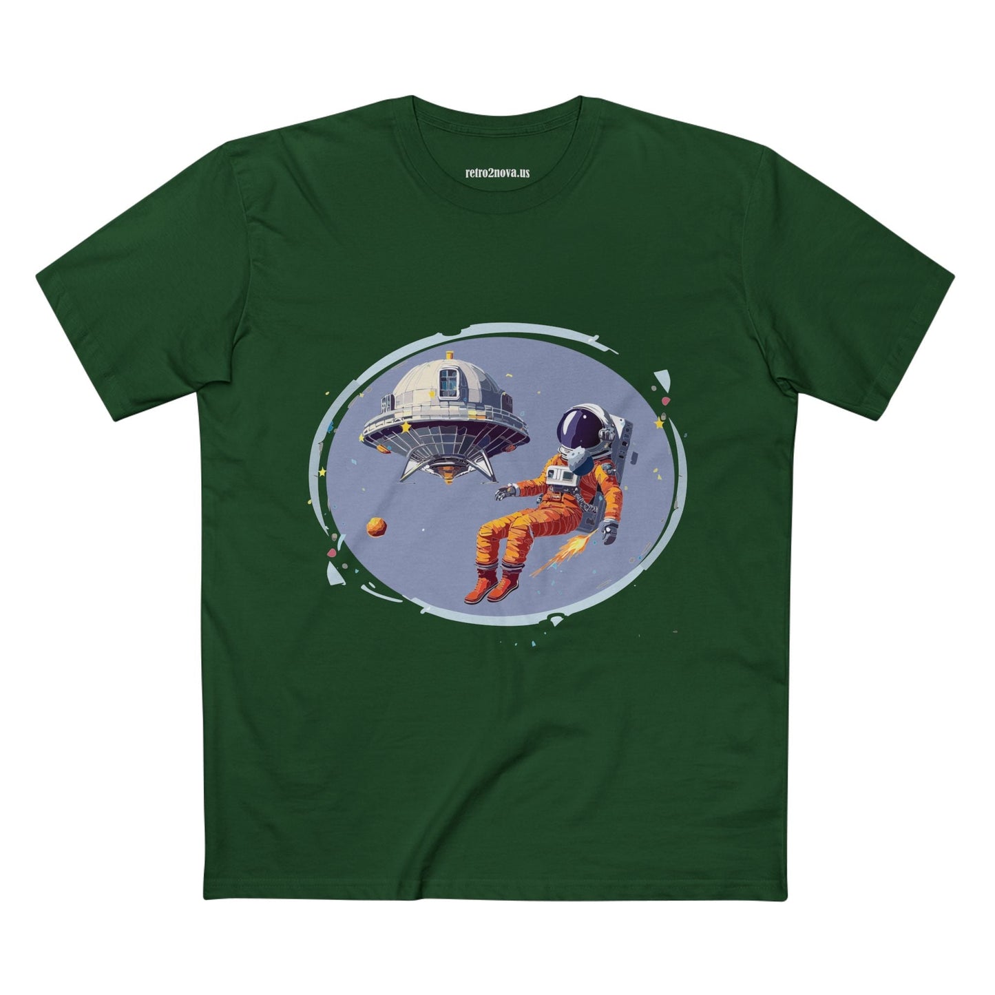 Cosmos Astronaut Shirt For Unisex Premium Cotton Tee With Original Art Design Retro2Nova