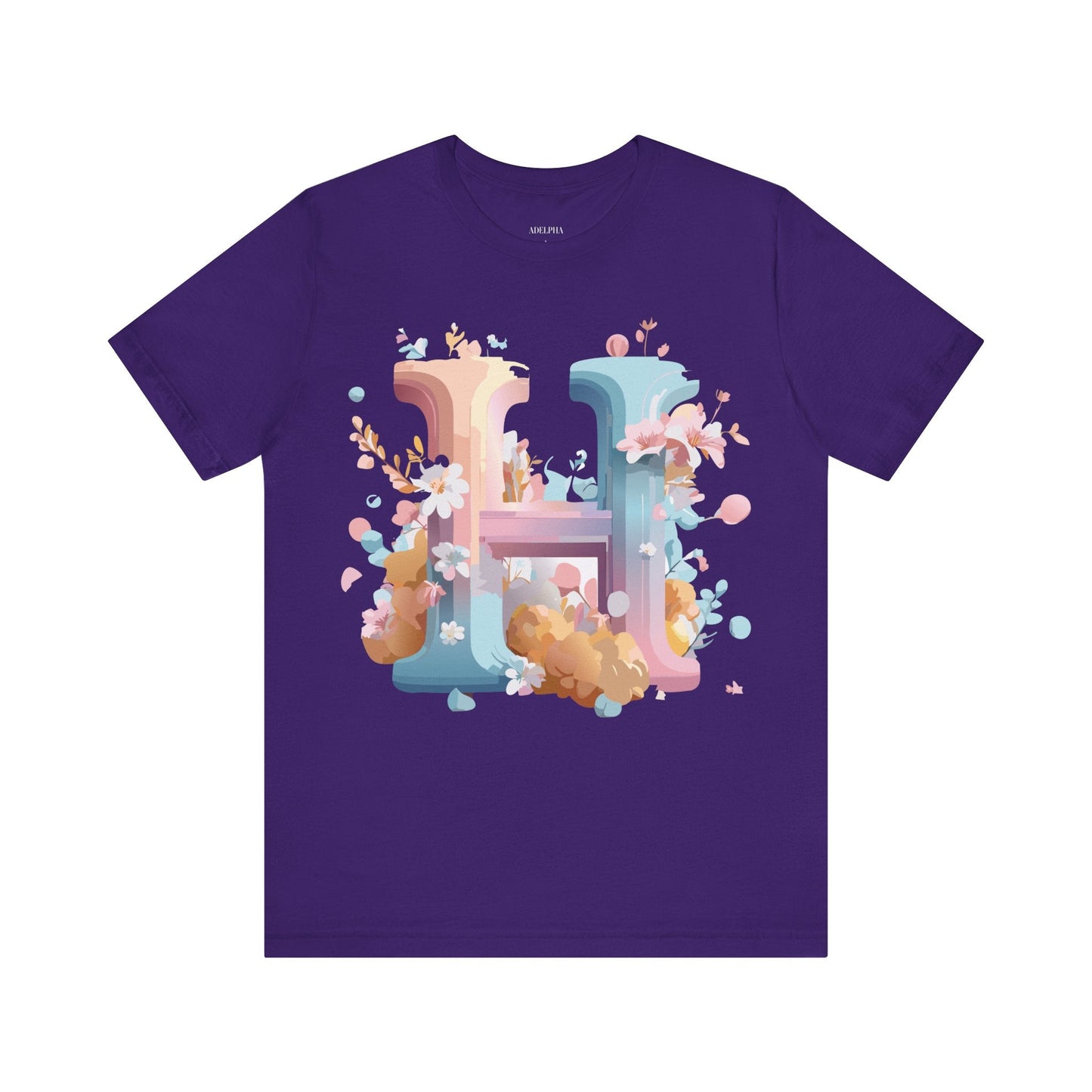 Letter H Shirt Unisex Graphic Tee By Adelpha Vintage Inspired Artwork Short Sleeve