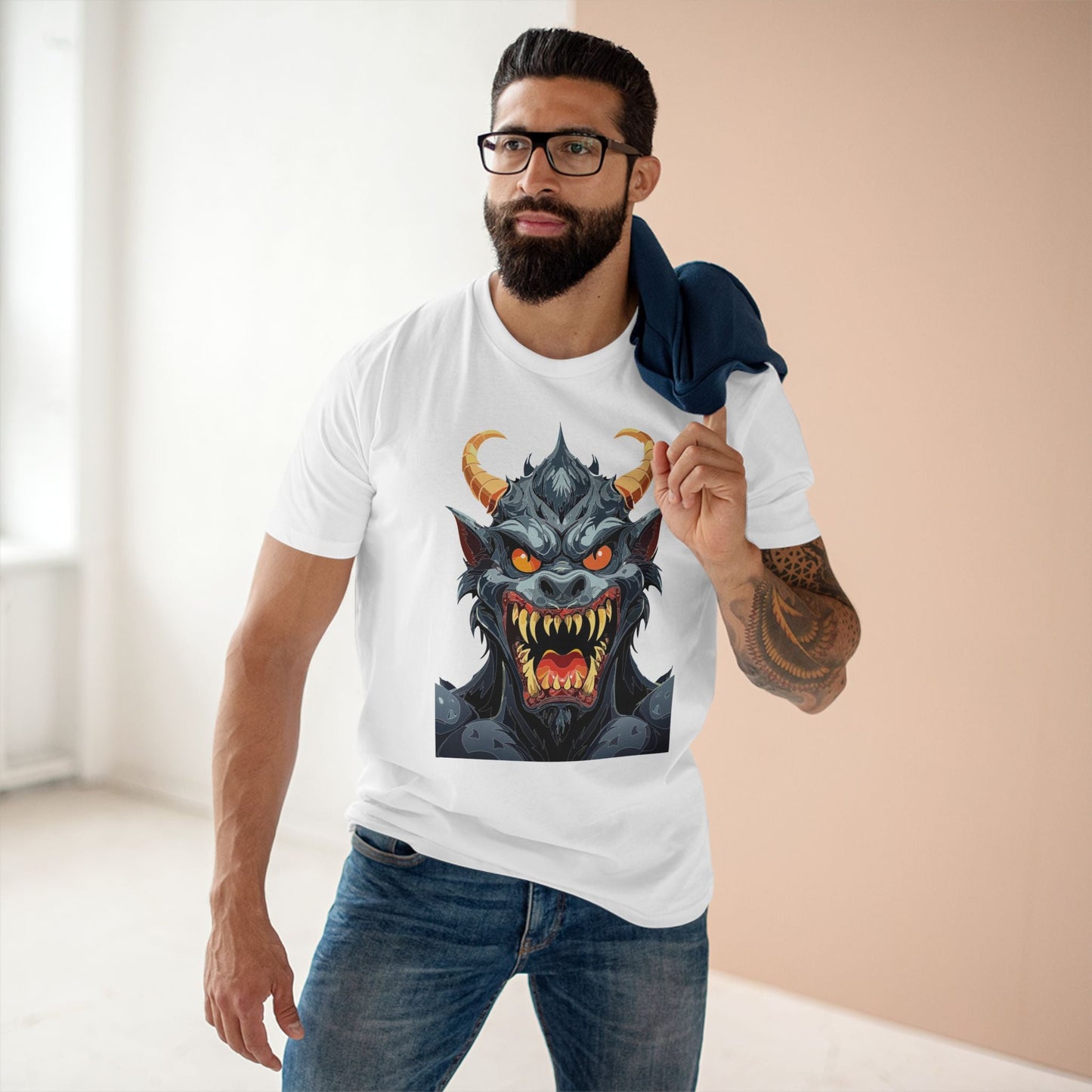 Cartoon Monsters Graphic Unisex 100 Cotton Staple Tee 3