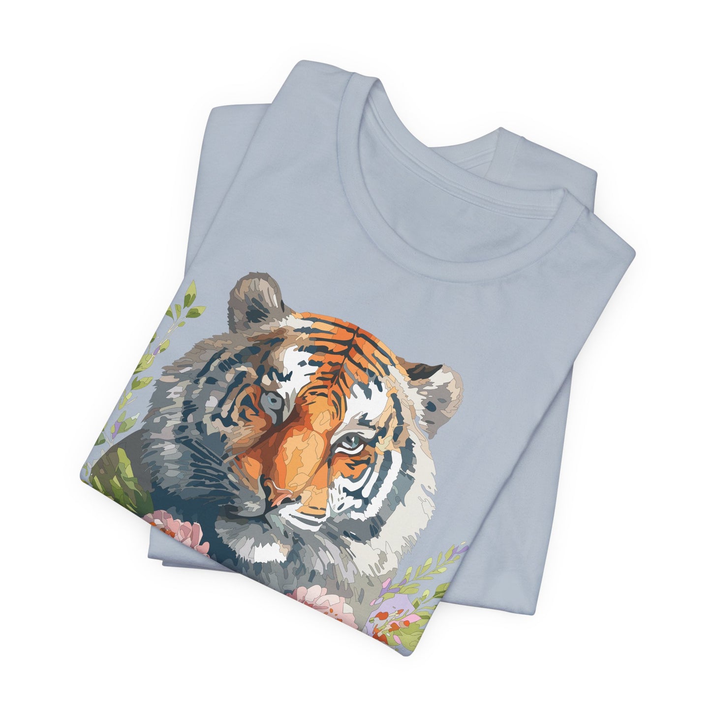 Floral Tiger Shirt, Animal Shirt, Tiger Tee, Unisex Tee, Floral T-shirt, T-Shirt with Animal