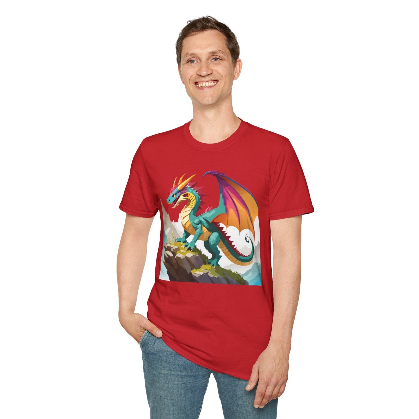 Dragon Graphic Unisex Cotton Softstyle Art Design Tee With Animals 5