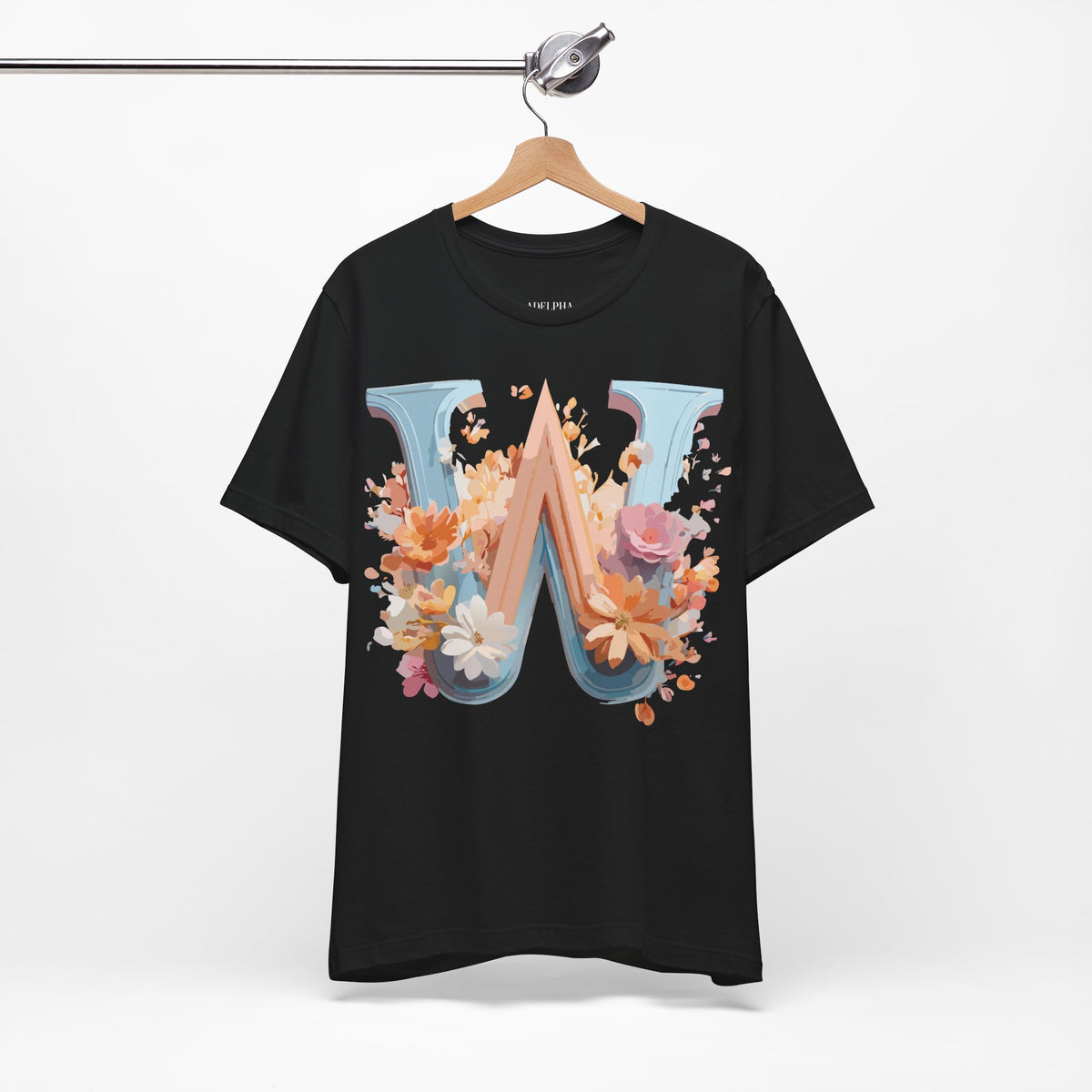 Letter W Graphic Unisex Cotton Bella+Canvas Tee with Art Letter Design