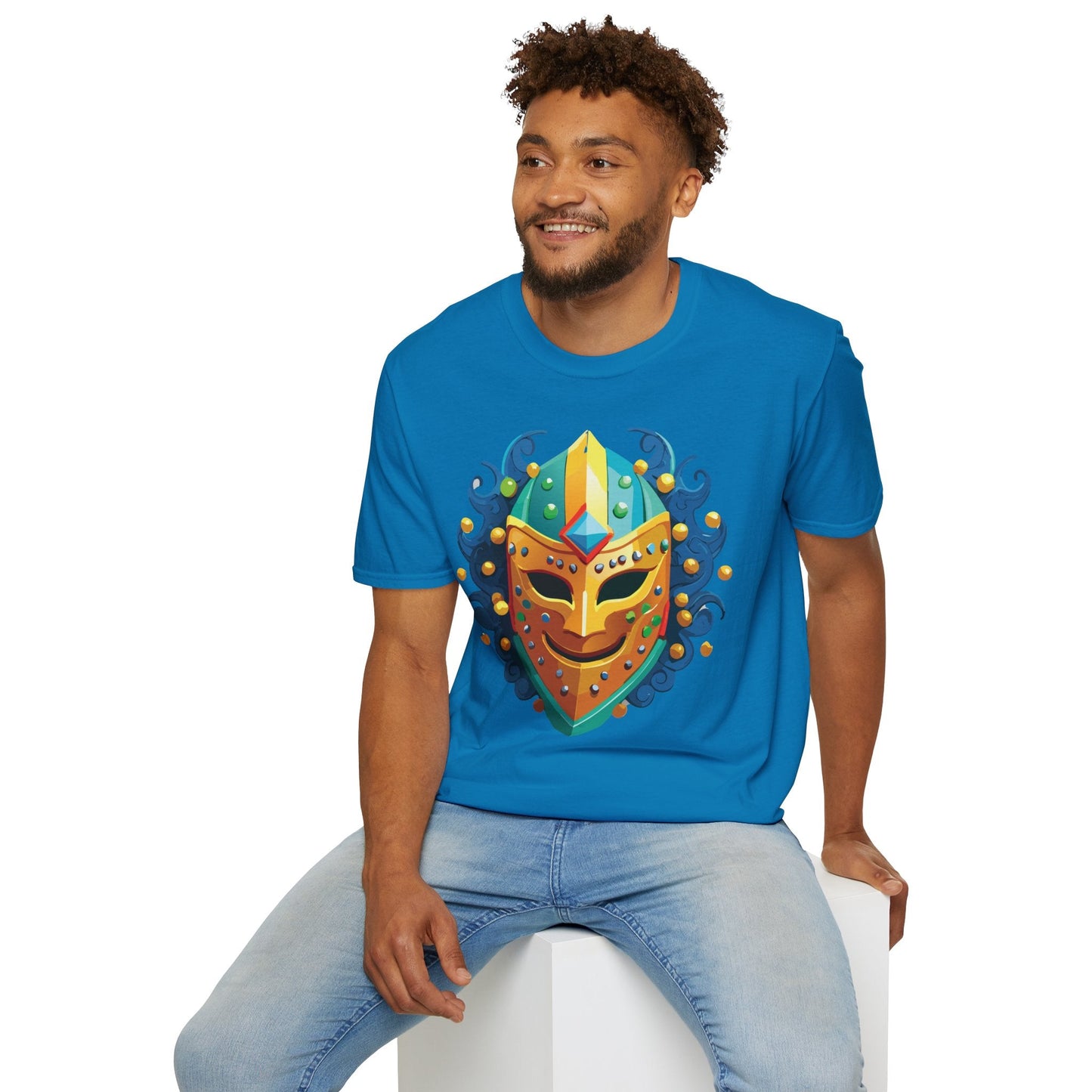 Mask Graphic Unisex Cotton Masquerade Design Artwork Tee 11