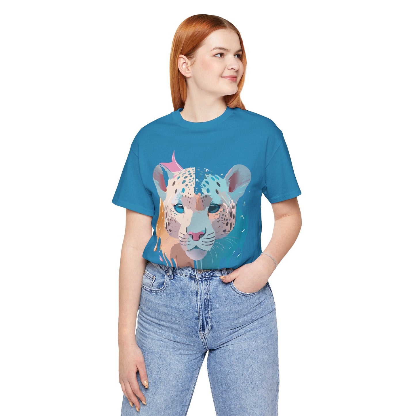 Cheetah Graphic Unisex 100 Cotton Artwork Tee 5