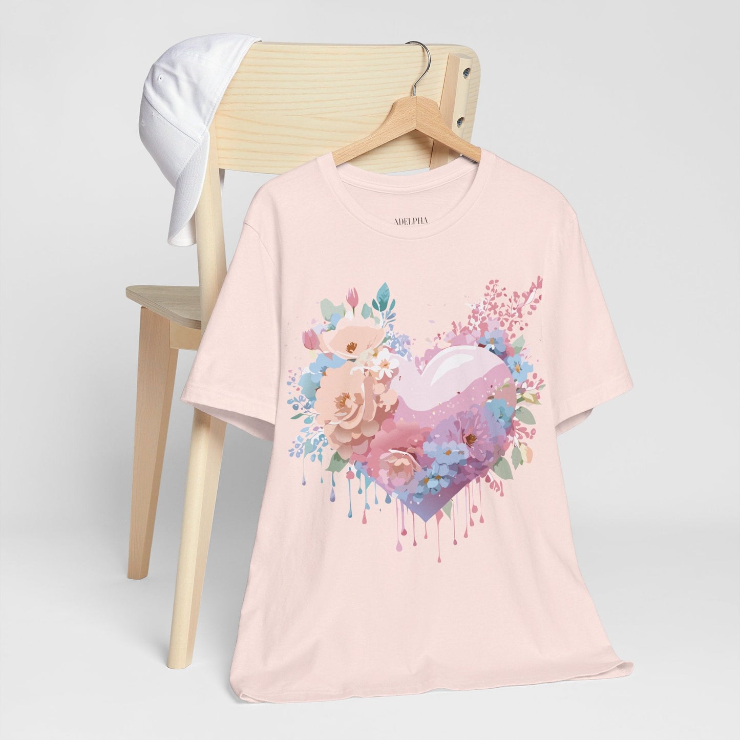 Valentine Day Graphic Unisex 100 Cotton Vintage Artwork with Love and Flower Design Tee 29