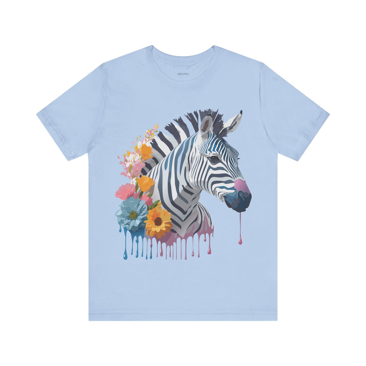 Zebra Graphic Unisex Cotton Bella+Canvas Tee with Art Animal Design e315