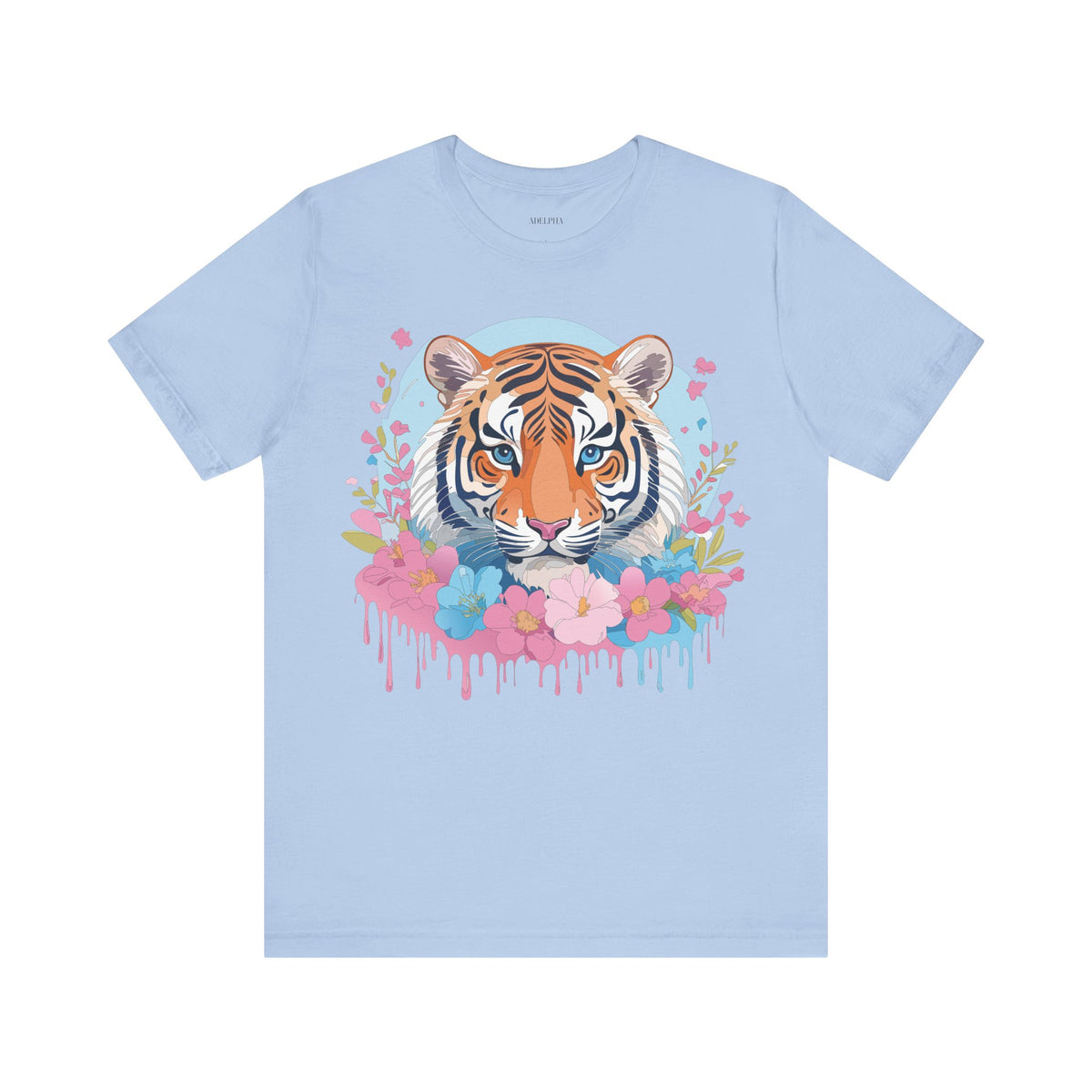 Tiger Graphic Unisex Cotton Bella+Canvas Tee with Art Animal Design e71