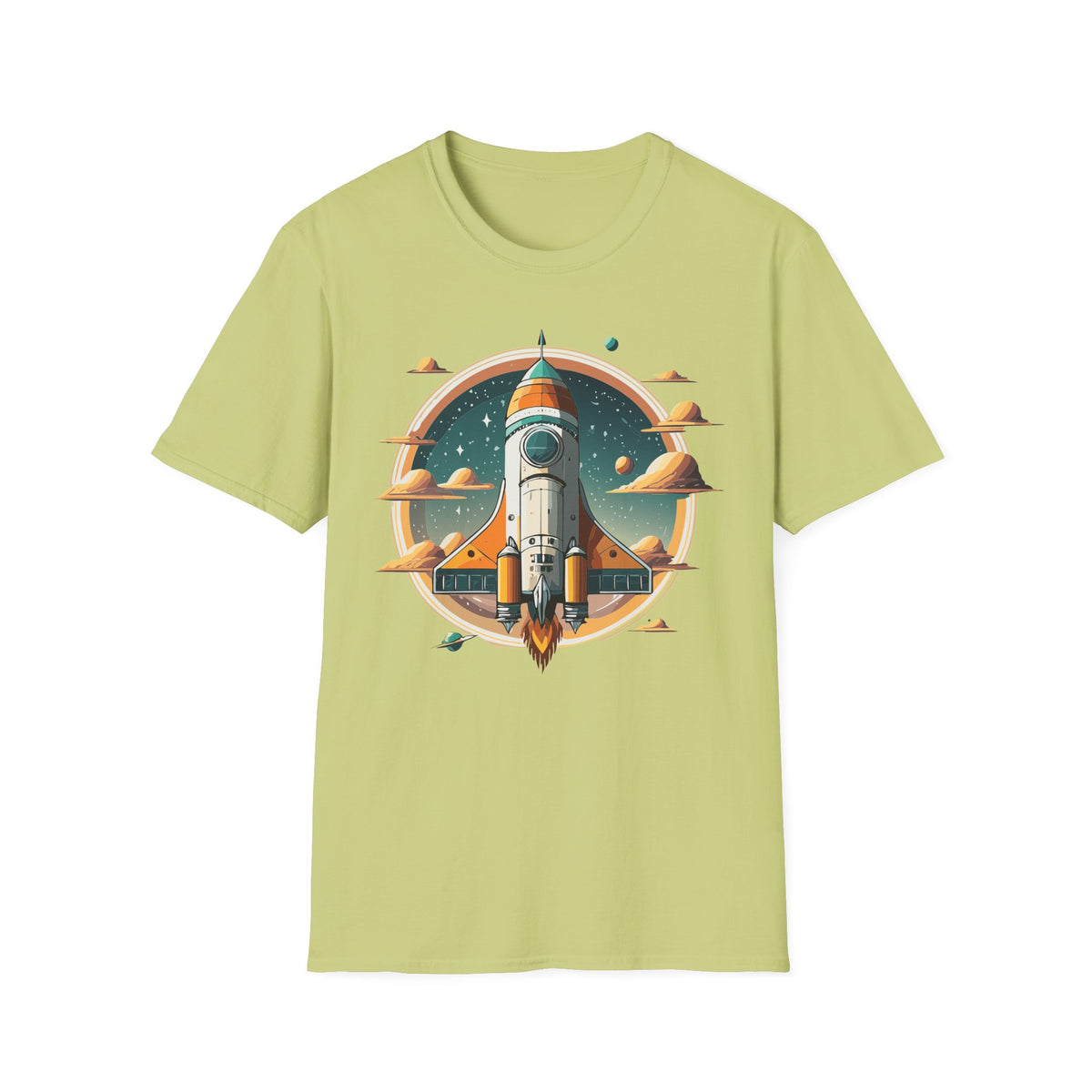 Retro Rocket Launch T-Shirt | Space Shuttle Graphic Design Unisex 100 Cotton Gildan T-Shirt