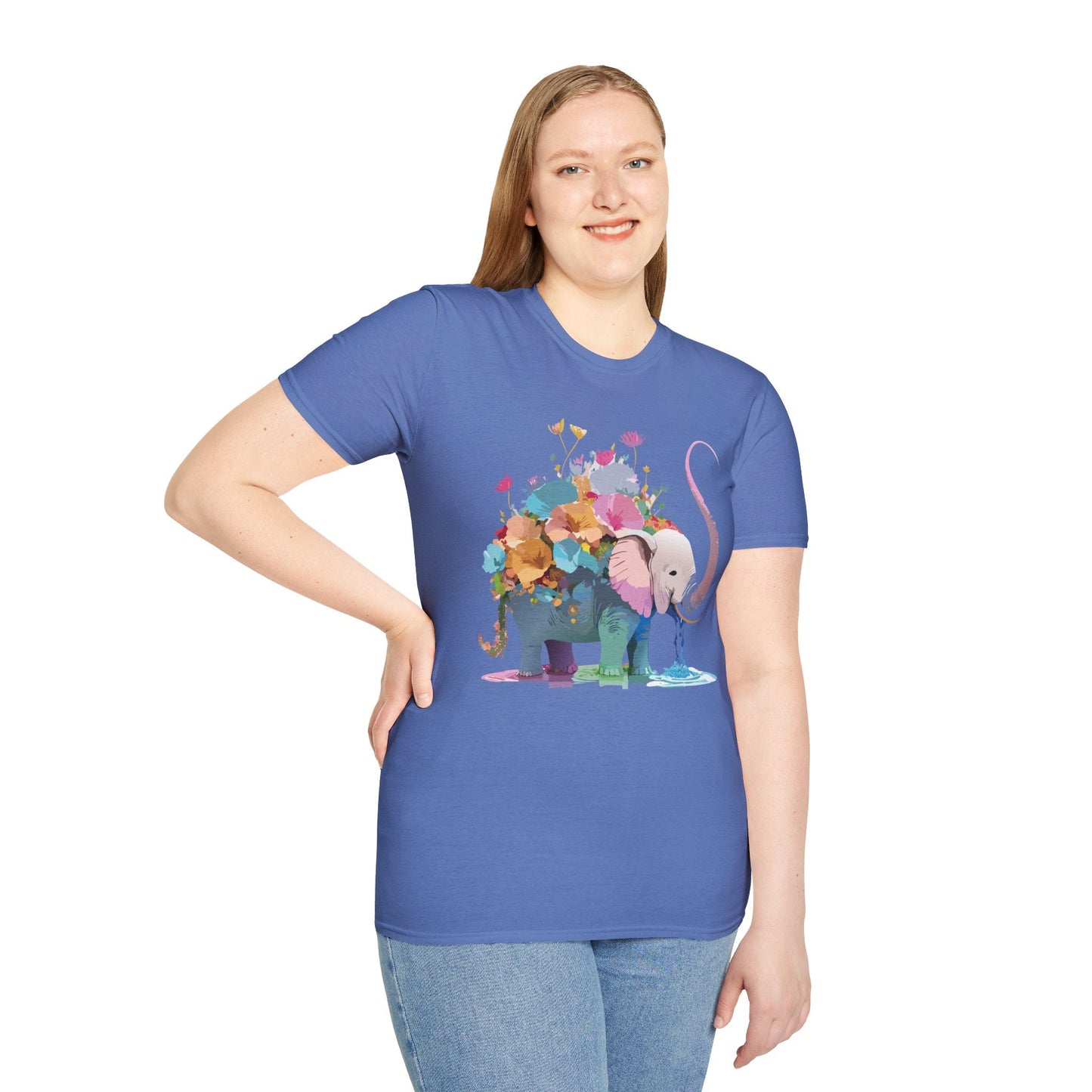 Elephant T Shirt Unisex Softstyle Cotton Tee With Animated Elephant Design Premium Comfort