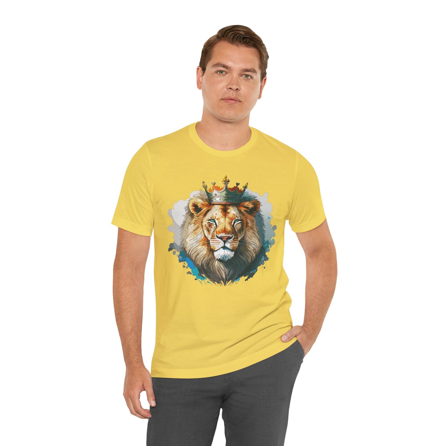 Unisex King Lion Tee, Animal Shirt, Tee Shirt with Lion, Crown T-Shirt, Animal King Tees, Crown Shirt, Safari T-Shirt 3