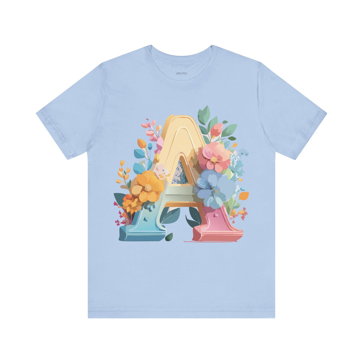Letter A Graphic Unisex Cotton Bella+Canvas Tee with Art Letter Design