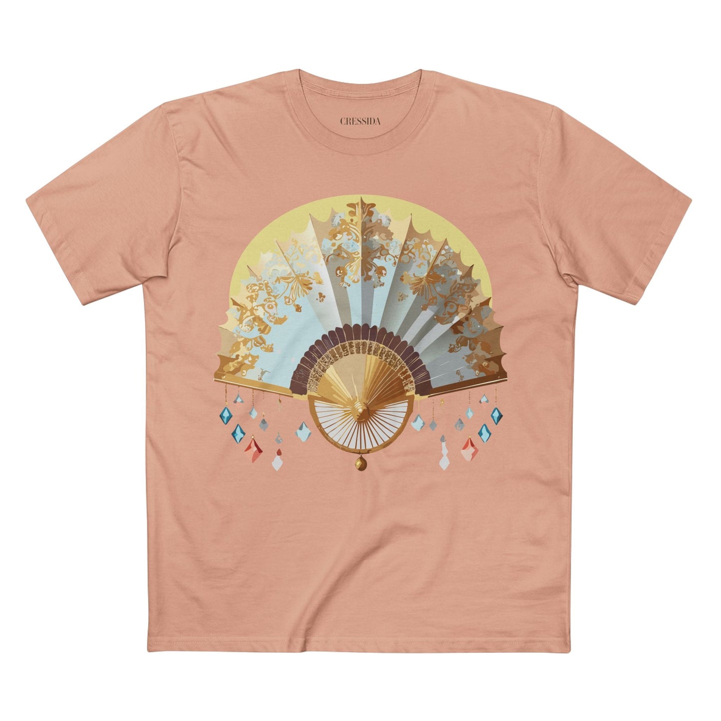 Antique Fan Graphic Design T-Shirt Unisex 100 Cotton Floral Carnival Artwork Tee 25