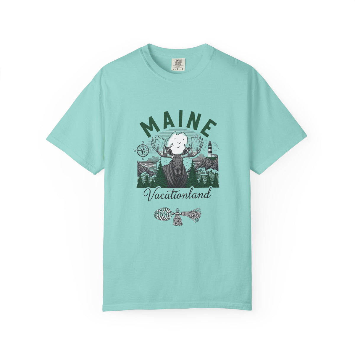 Maine State Travel Tourist Graphic Gift Tee Unisex 100 Cotton Comfort Colors T-Shirt