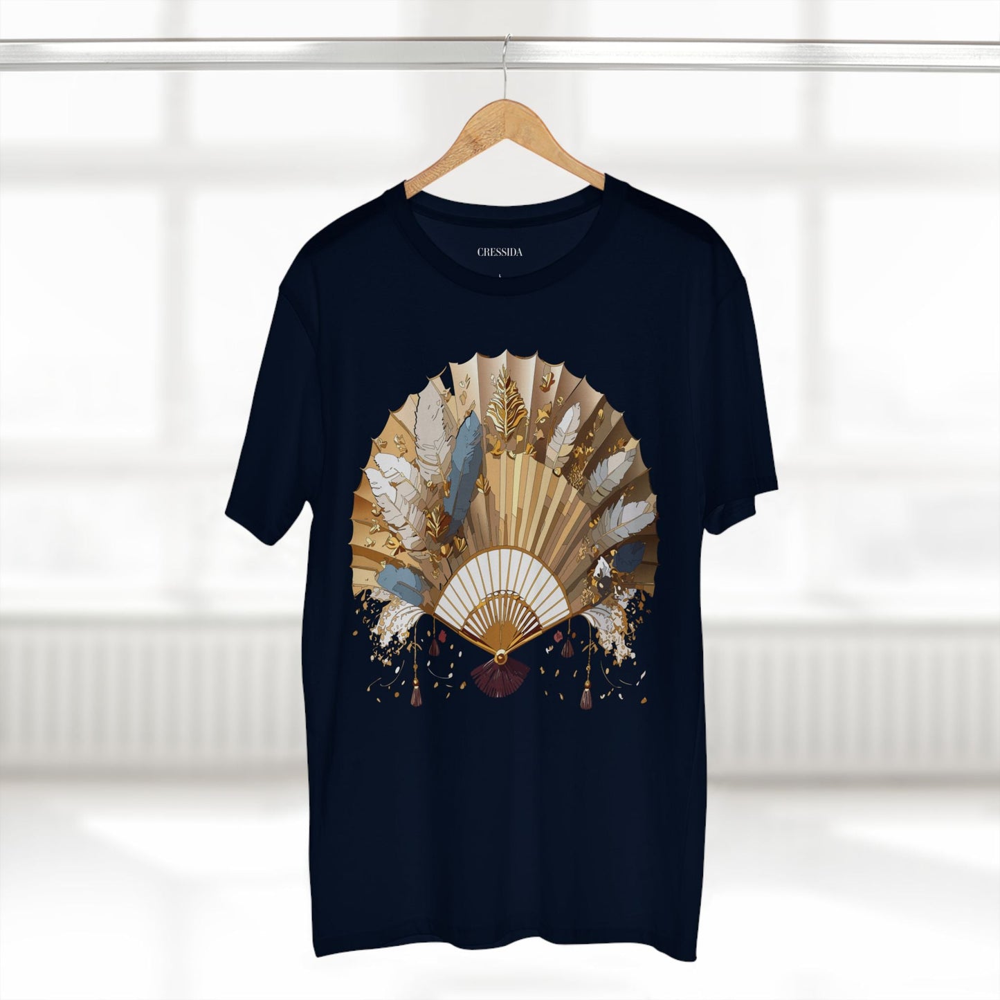 Antique Fan Graphic Design T-Shirt Unisex 100 Cotton Floral Carnival Artwork Tee 8